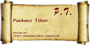 Paskesz Tibor névjegykártya